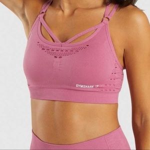 Pink energy seamless sports bra
